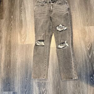 PacSun Charcoal Distressed Wide Leg Jeans